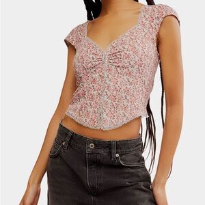 Free People Faye Printed Floral Top